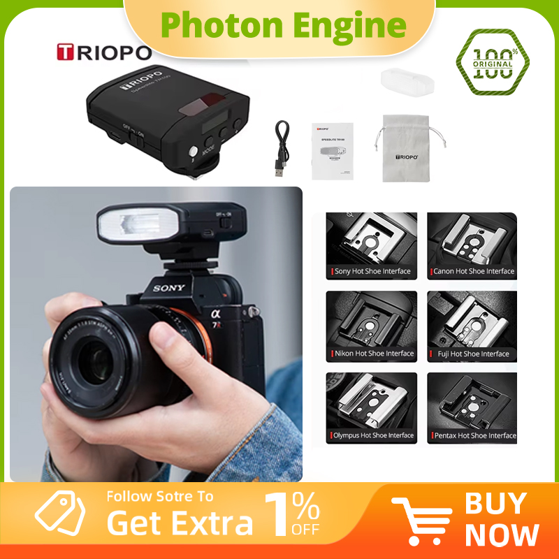 Photography Lighting Overhead - TRIOPO TR100 Mini Retro Flash Portatile