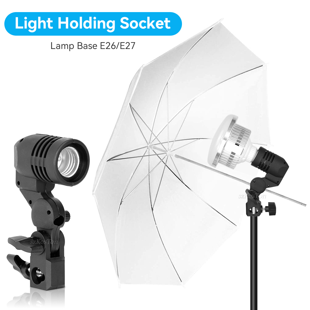 Photography Lighting With Umbrella - 2PCS/1PC E27 Portalampada a testa singola