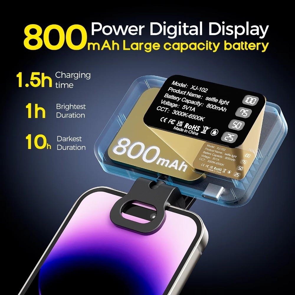 Photography Using Lighting - Luce LED per Selfie 800/1000mAh, 3