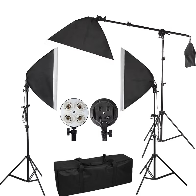 Photography Lighting Overhead - Kit Softbox 50x70cm con Quattro Portalampade