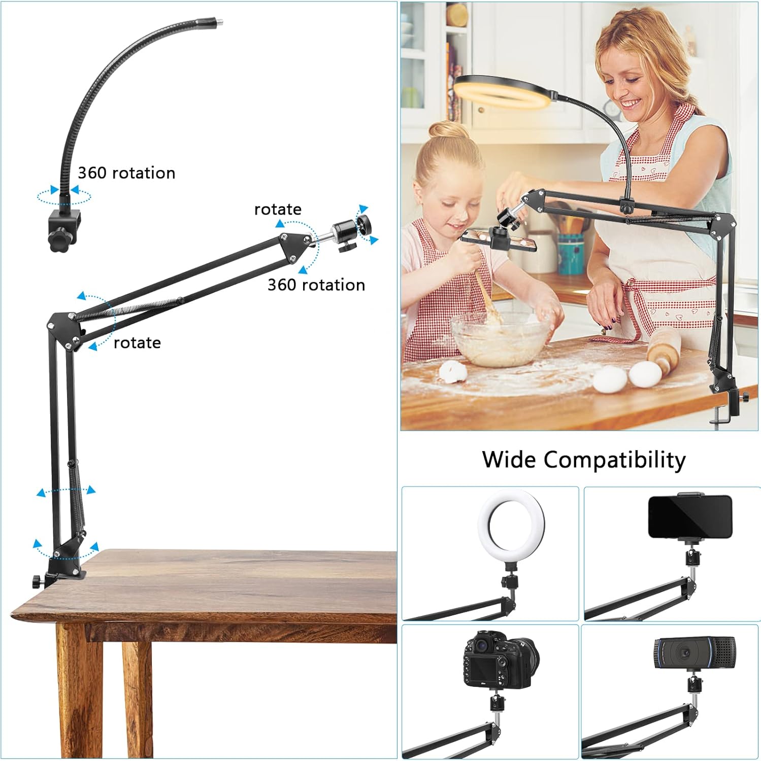 Anello luminoso con supporto e - Photography Lighting Overhead recensione e prezzo